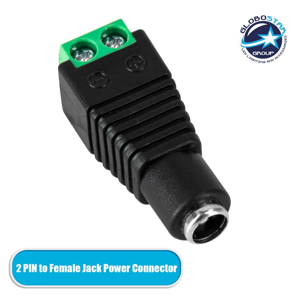 GloboStar® 70703 Βύσμα Τροφοδοσίας DC Θηλυκό - Female Jack Connector σε Κλέμα 5.5 x 2.1mm